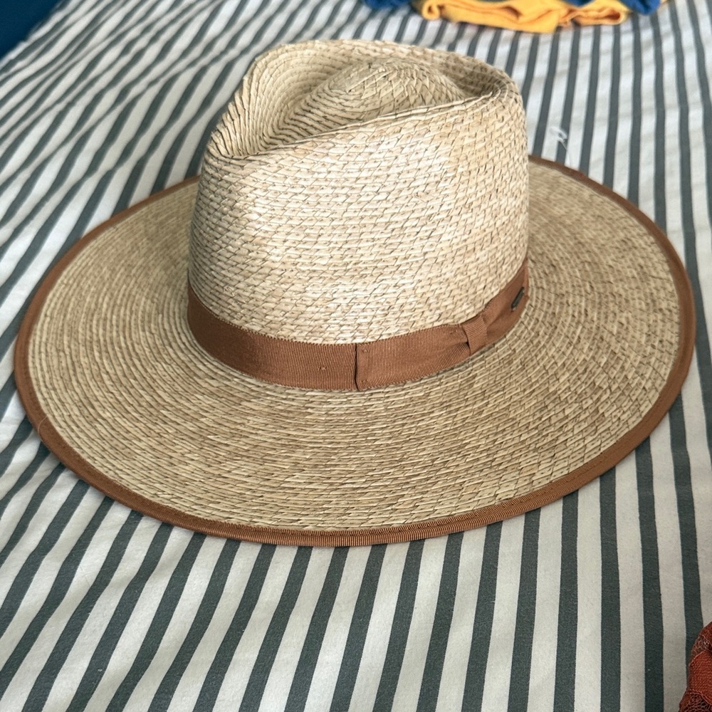 Brixton Natural Straw Fedora with Brown Band